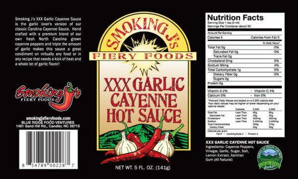 XXX Garlic Cayenne Hot Sauce