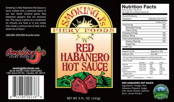 Red Habanero Hot Sauce-Label